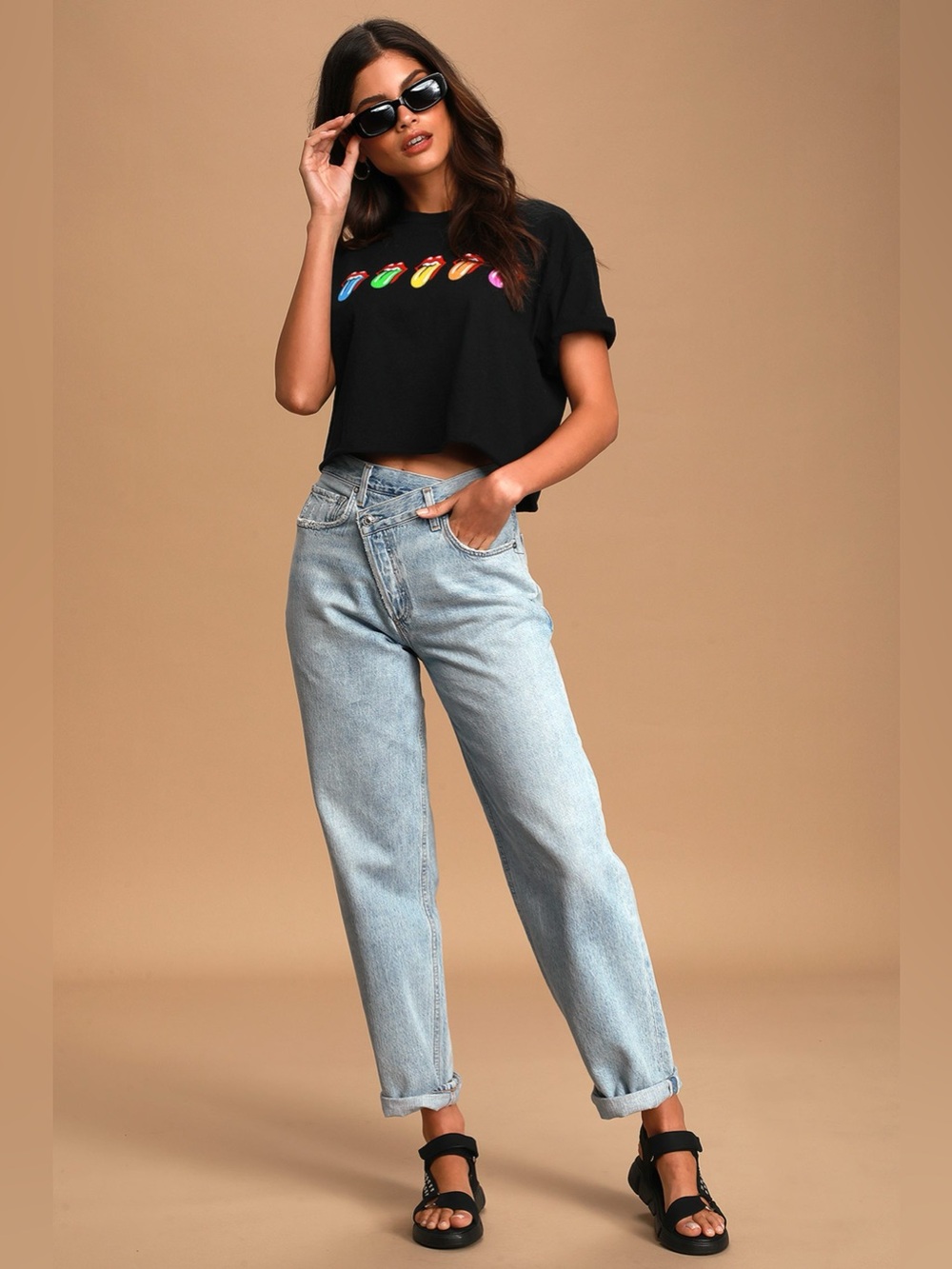 AGOLDE Criss Cross Light Wash High-Rise Women’s Jeans